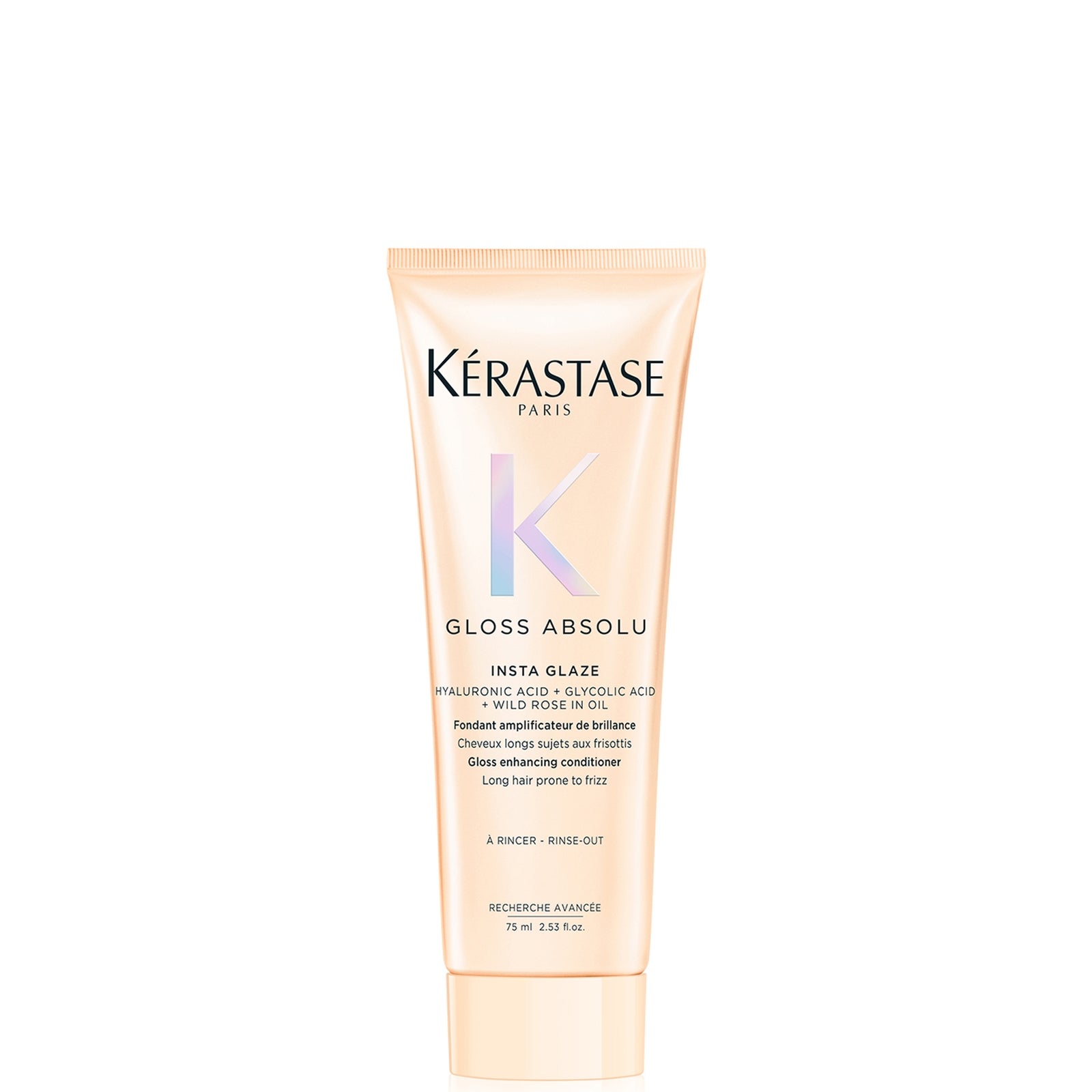 Kérastase Gloss Absolu Conditioner for All Hair Types with Glycolic Acid, Hyaluronic Acid & Wild Rose 75ml