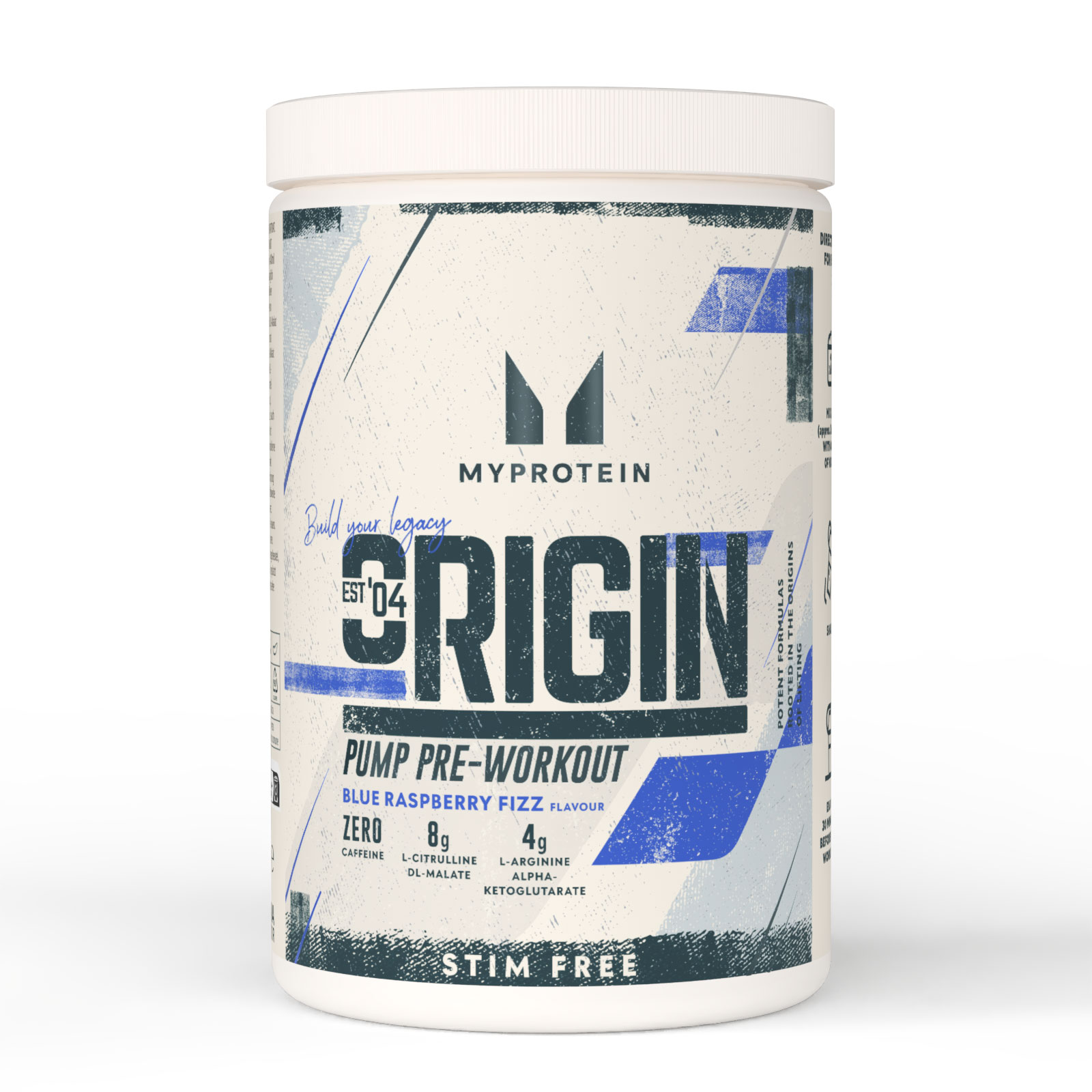 Origin Pump Pre-Workout (Stim-Free) - 600G - 30Portionen - Blue Raspberry Fizz
