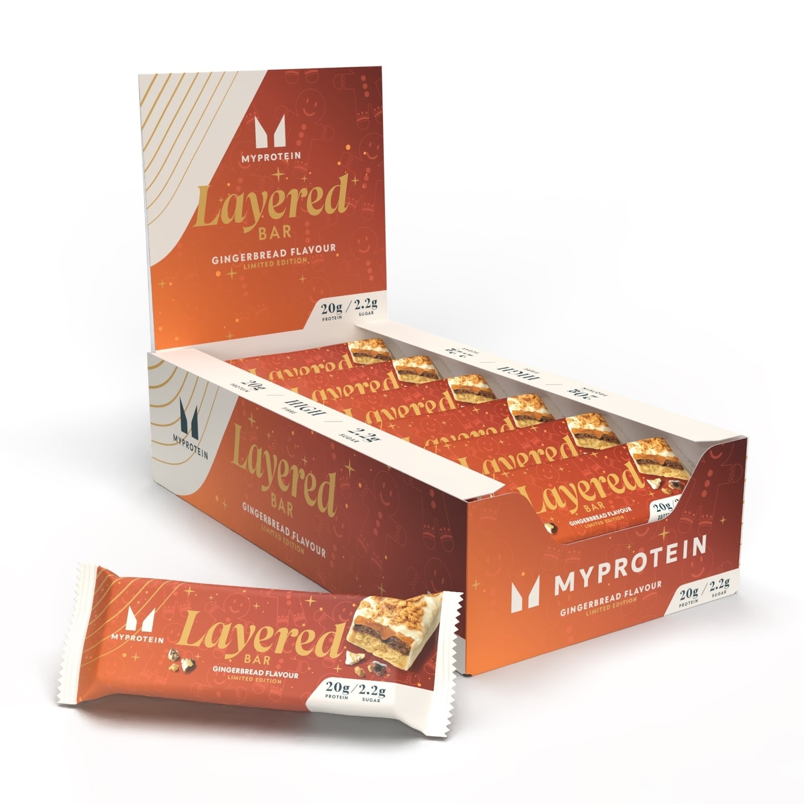 6 Layer Proteinriegel — Lebkuchen - 60g X 12Portionen - Gingerbread - Limited Edition