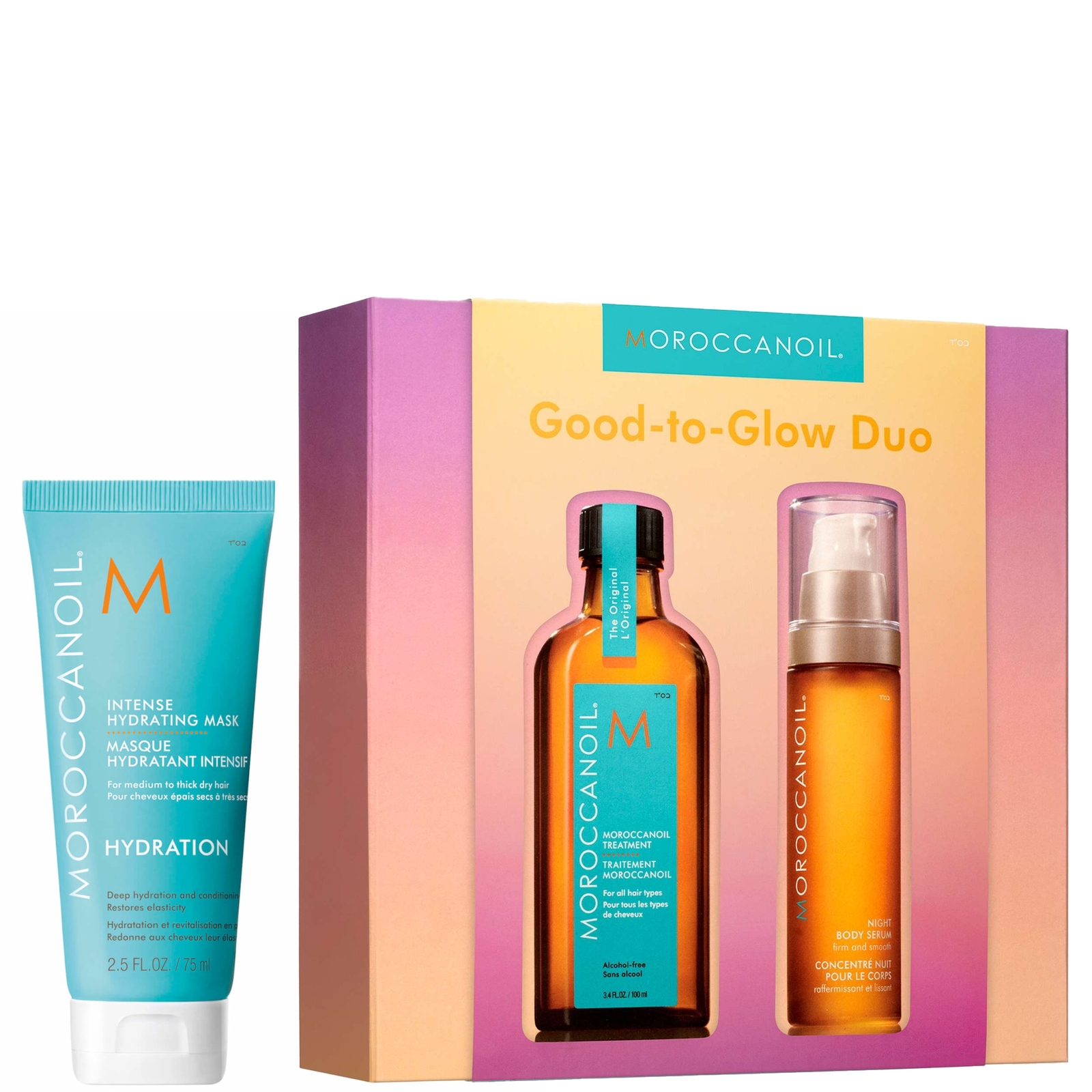 Moroccanoil Hair and Body Shine - Treatment Original 100ml + Night Body Serum 50ml + Intense Hydrating Mask 75ml
