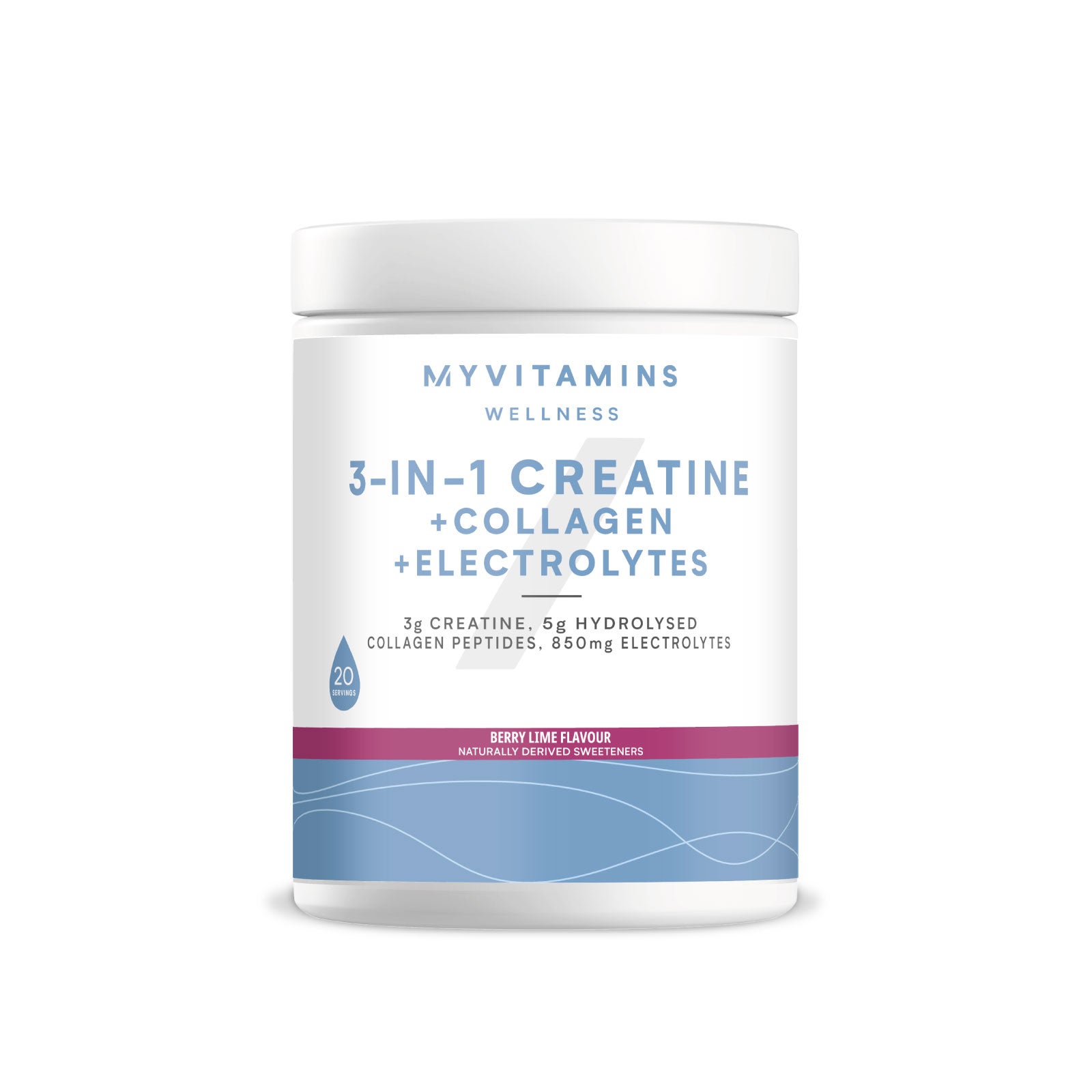 3-in-1 Kreatin + Kollagen + Elektrolyte - 237G - 20Portionen - Mixed Berry Lime