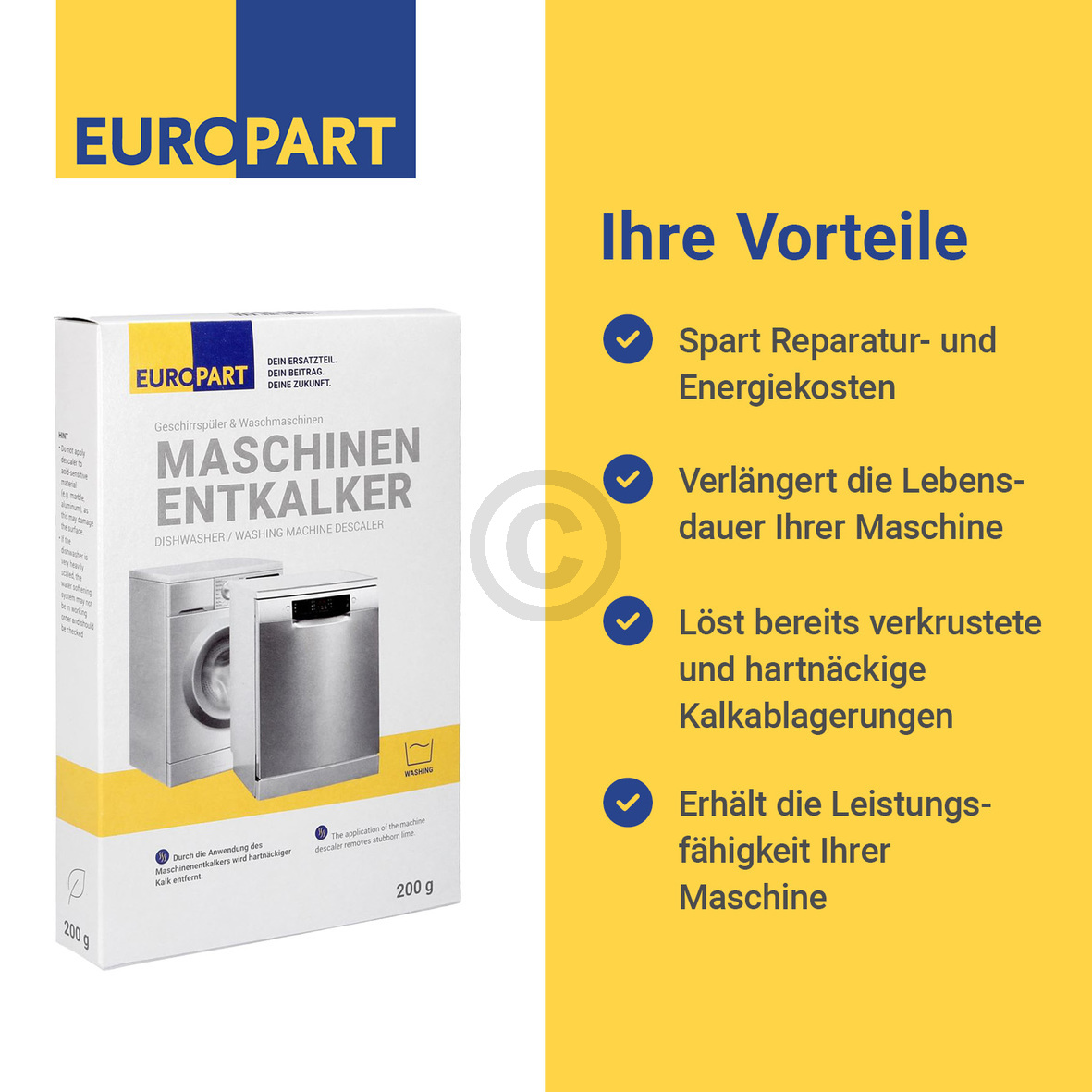 Maschinenentkalker EUROPART für Waschmaschine Geschirrspüler 200g (KD-10083653)