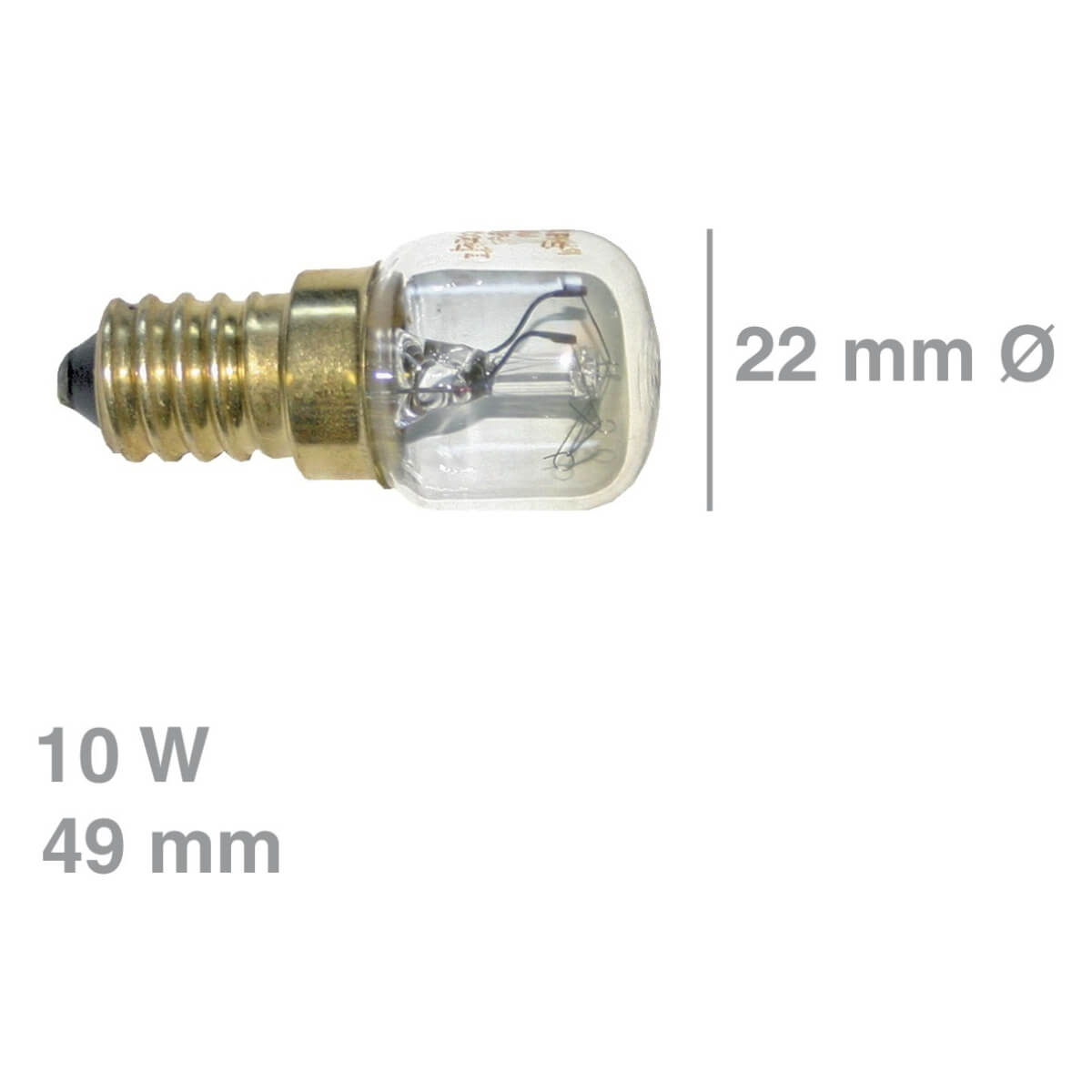 Lampe E14 10W Miele 4263810 22mmØ 49mm 230V für Trockner (EA-4263810)