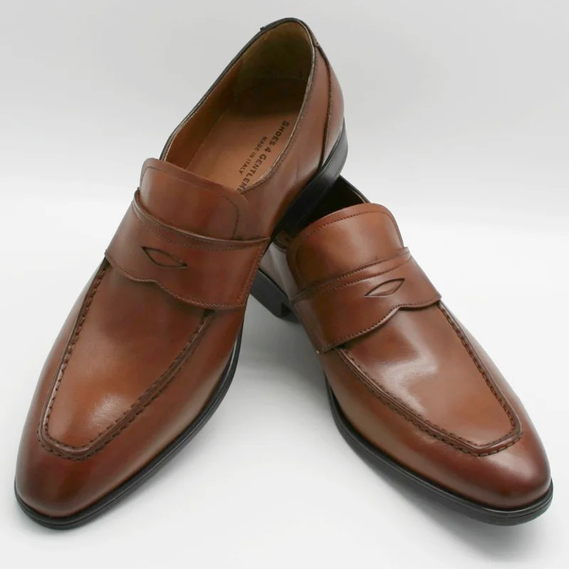 124–Italienische Loafer braun - 43