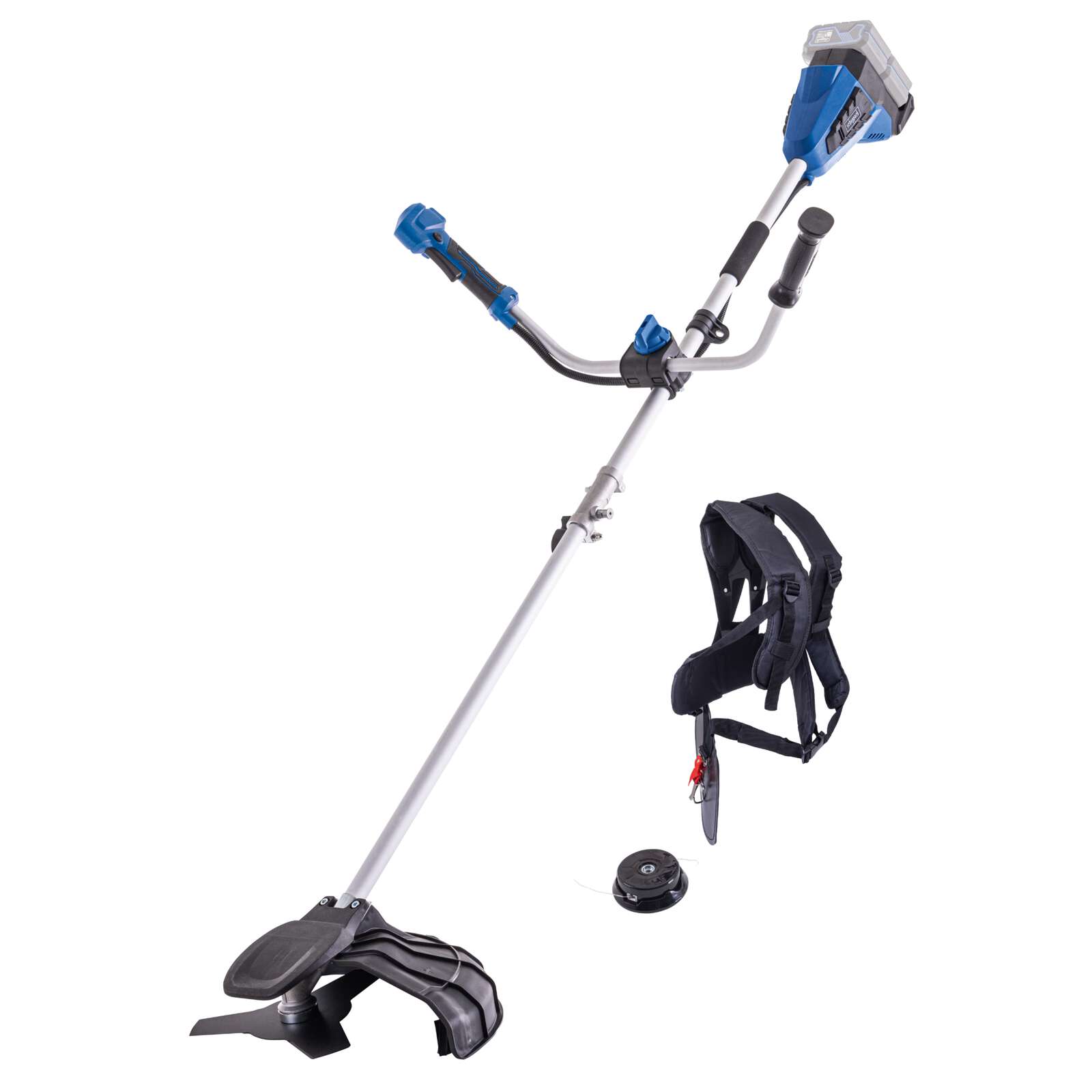 Akku Freischneider Rasentrimmer BC-BCH380/40 Scheppach - 2x20V | 380mm Schnittbreite Rasentrimmer | 255mm Schnittbreite Motorsense | mit Schultergurt