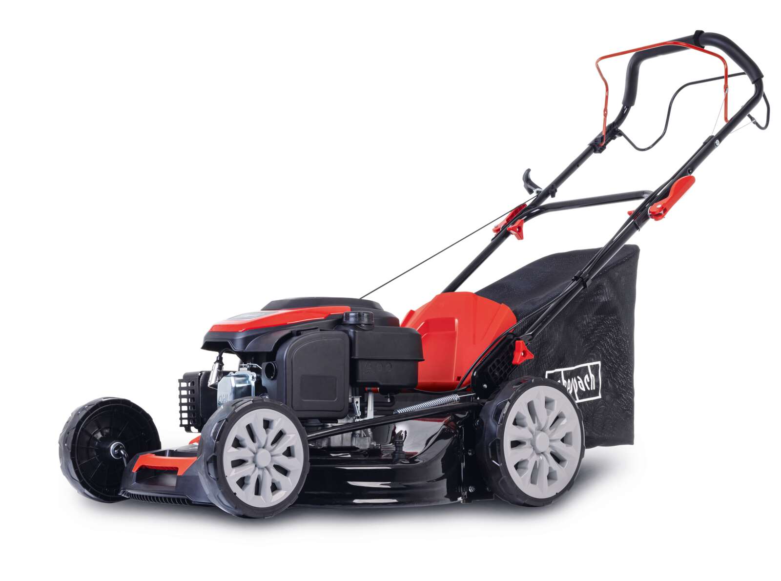 Scheppach Benzin Rasenmäher MS226-53SE - 6PS | 53 cm Schnittbreite | Radantrieb | 65 Liter Fangkorb