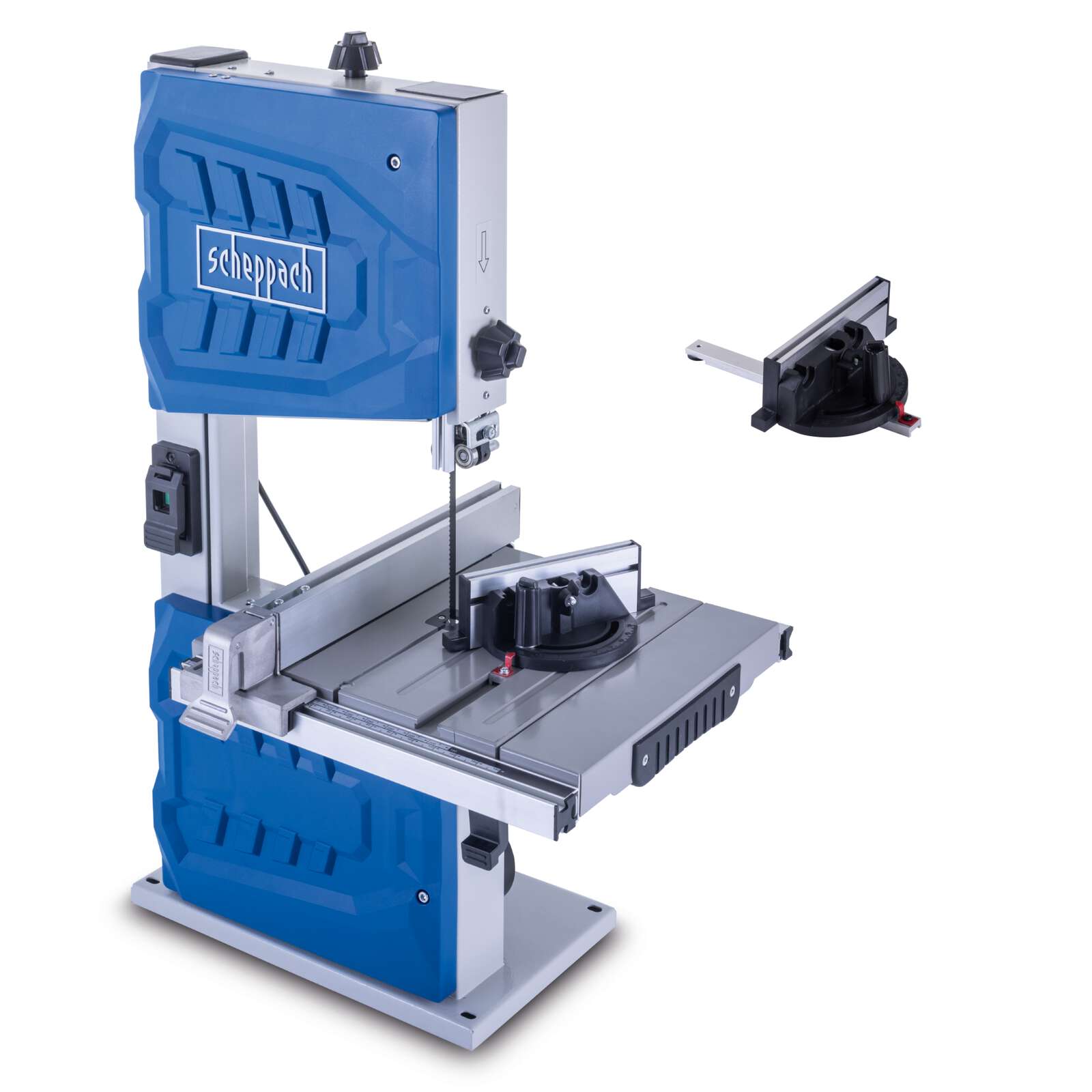 Bandsäge HBS261 Scheppach - 550W | 130mm Schnitthöhe | 6-13mm Sägebandbreite | 720-1000m/min Sägebandgeschwindigkeit | 307x315mm Arbeitstisch