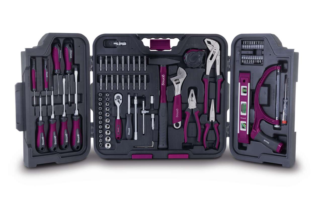 Werkzeugkoffer MH100 Gomag - Werkzeugkoffer 90-tlg Werkzeugset bestückt | Werstattkoffer | Universal Handwerkzeug
