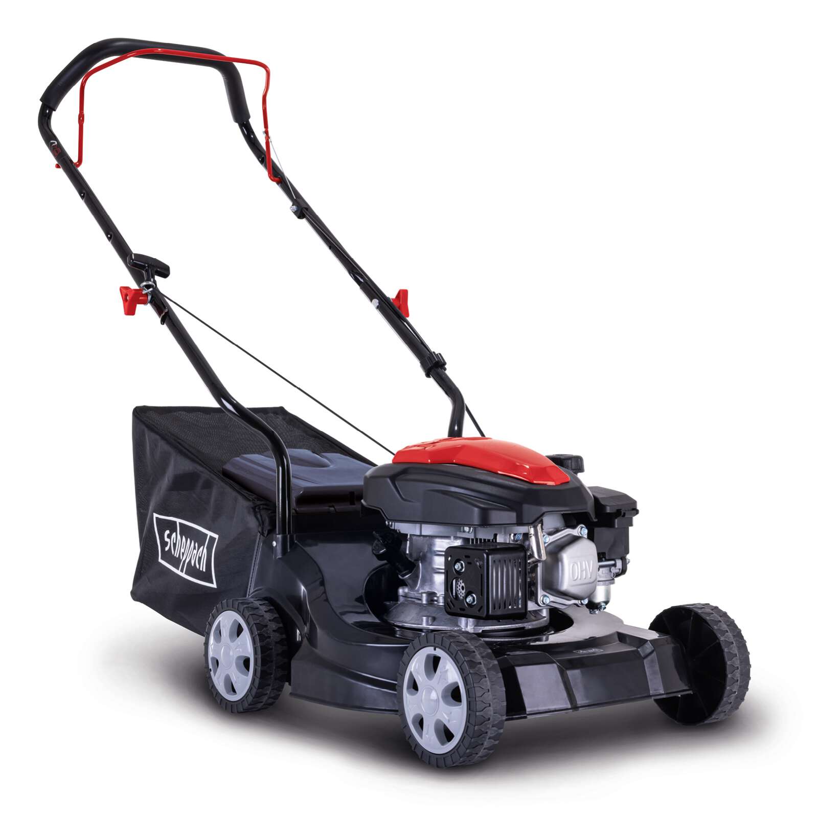 Benzin Rasenmäher PML40-132P Scheppach - 3,3 PS | 40cm Schnittbreite | 3-fach Verstellung | 35L Korb