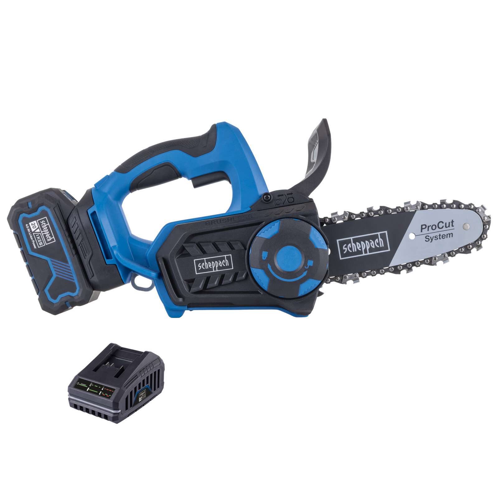 Akku Kettensäge BC-TCS200-X - Brushless | 20cm Schwert | inkl. 4Ah Akku + 2,4A Ladegerät