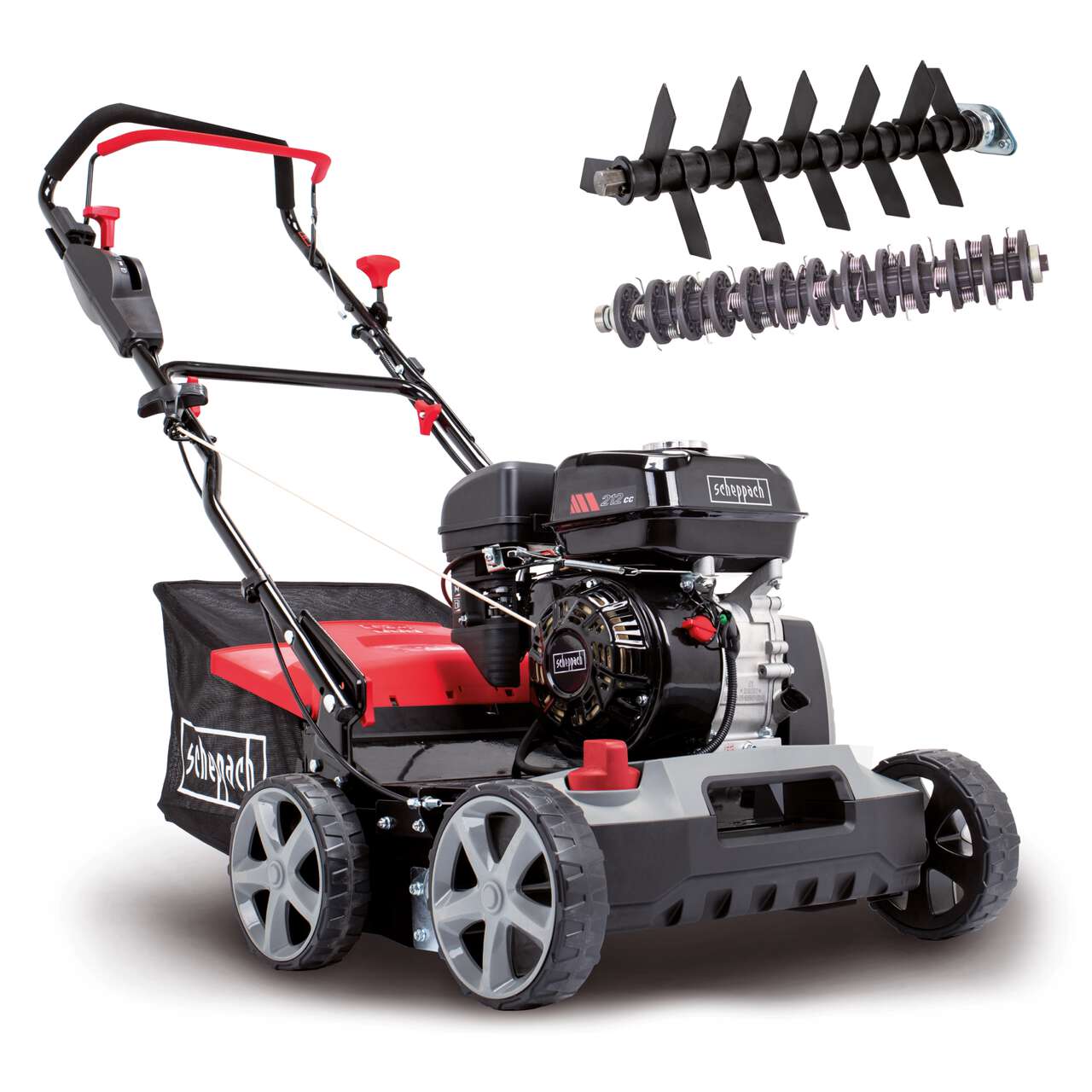 Benzin Vertikutierer SC50Vario Scheppach - 40cm Arbeitsbreite | Tiefe -15 bis +5 mm | Vario-Antrieb
