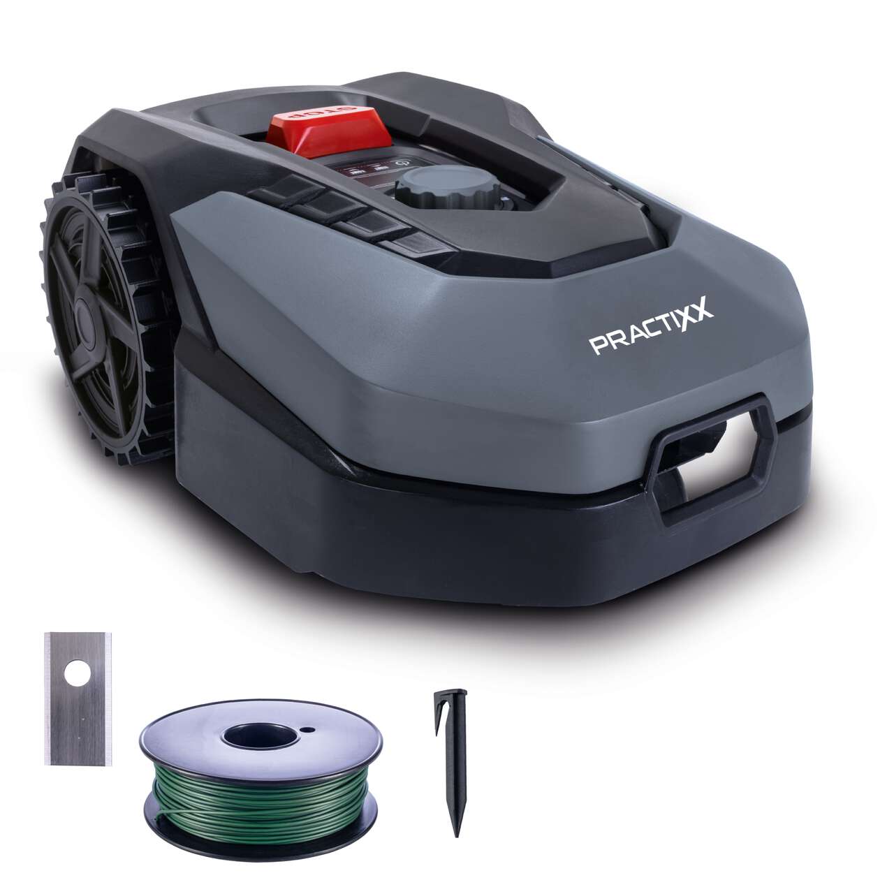 Mähroboter PX-RRM-600Wi Practixx - 600 qm² | 18cm Schnittbreite | 20-60 mm Schnitthöhe | Regensensor