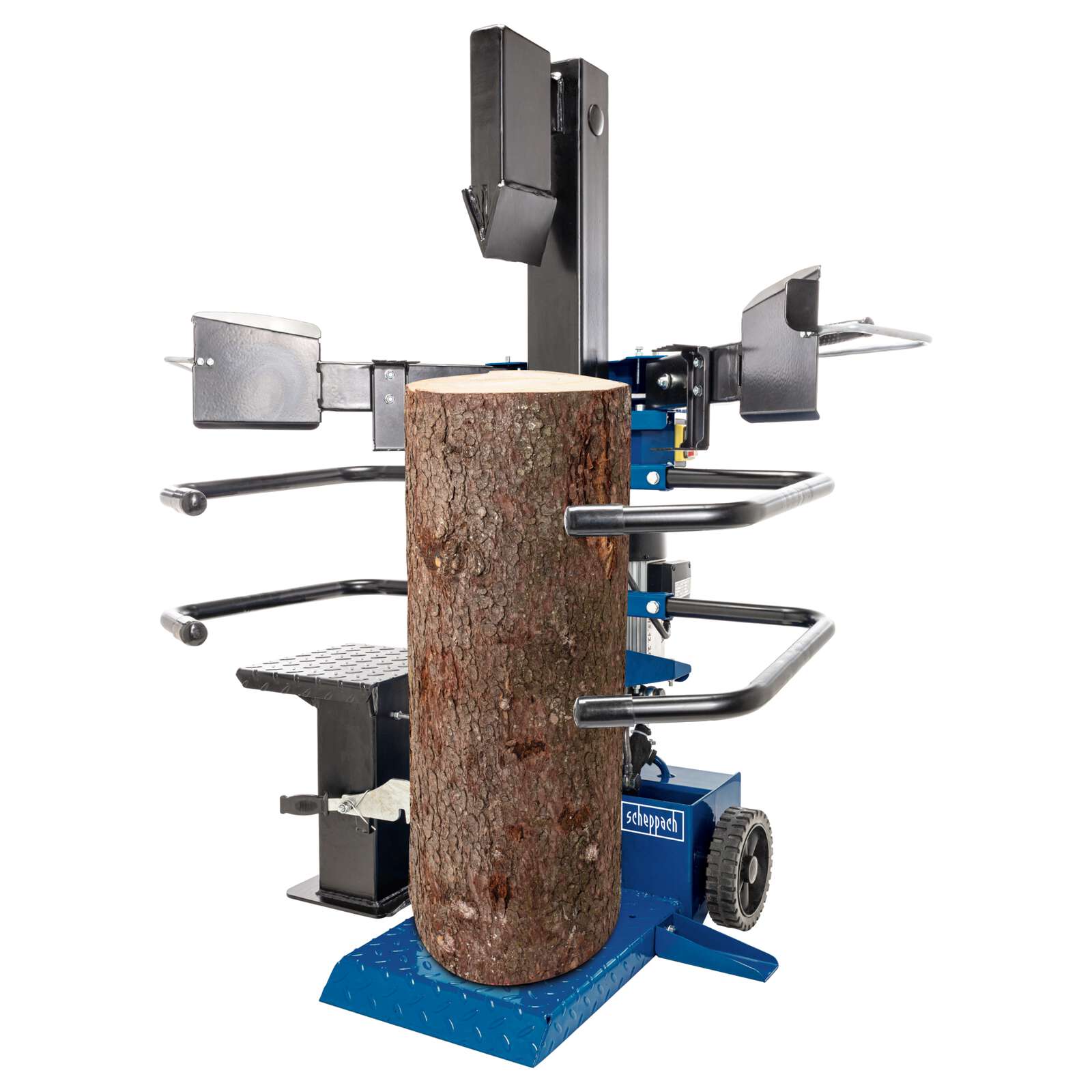 Holzspalter stehend Compact 8t Scheppach - 230V | 3150W | 7,95 Tonnen | Meterholzspalter | 1070mm Spaltgutlänge | 350mm Spaltdurchmesser