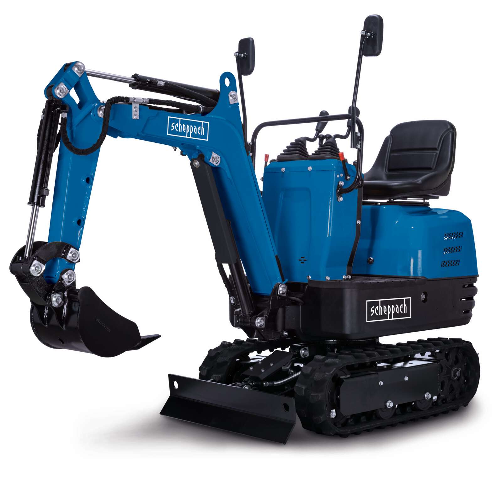 Benzin Mini Bagger EXC815 Scheppach - 8,5 PS | 2330mm Grabweite | 690mm Spurbreite | Kettenantrieb