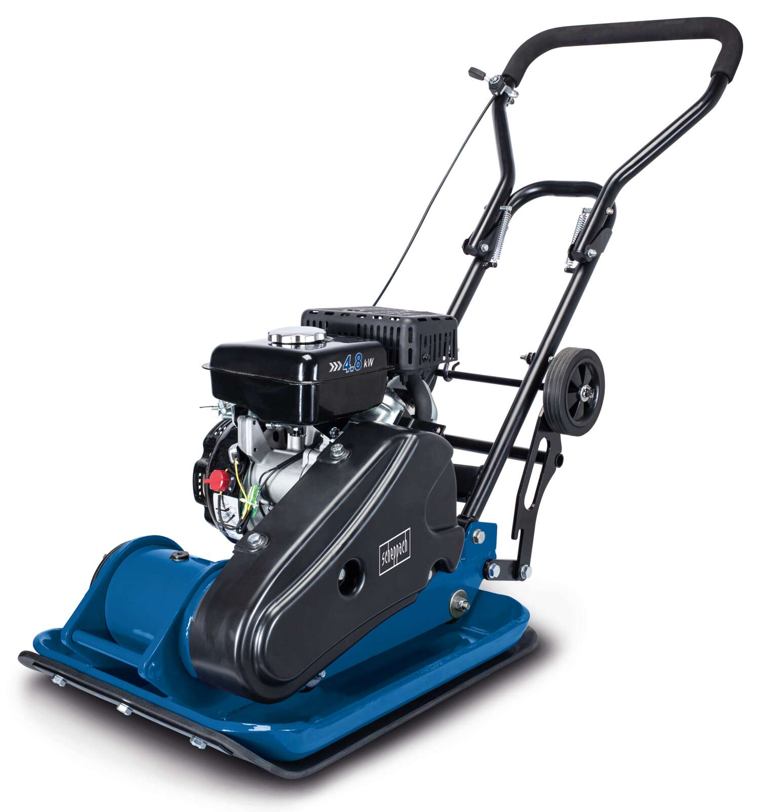 Rüttelplatte HP1300S Scheppach - 6,5PS | 82kg | 13000N | inkl. Fahrwerk & Gummimatte