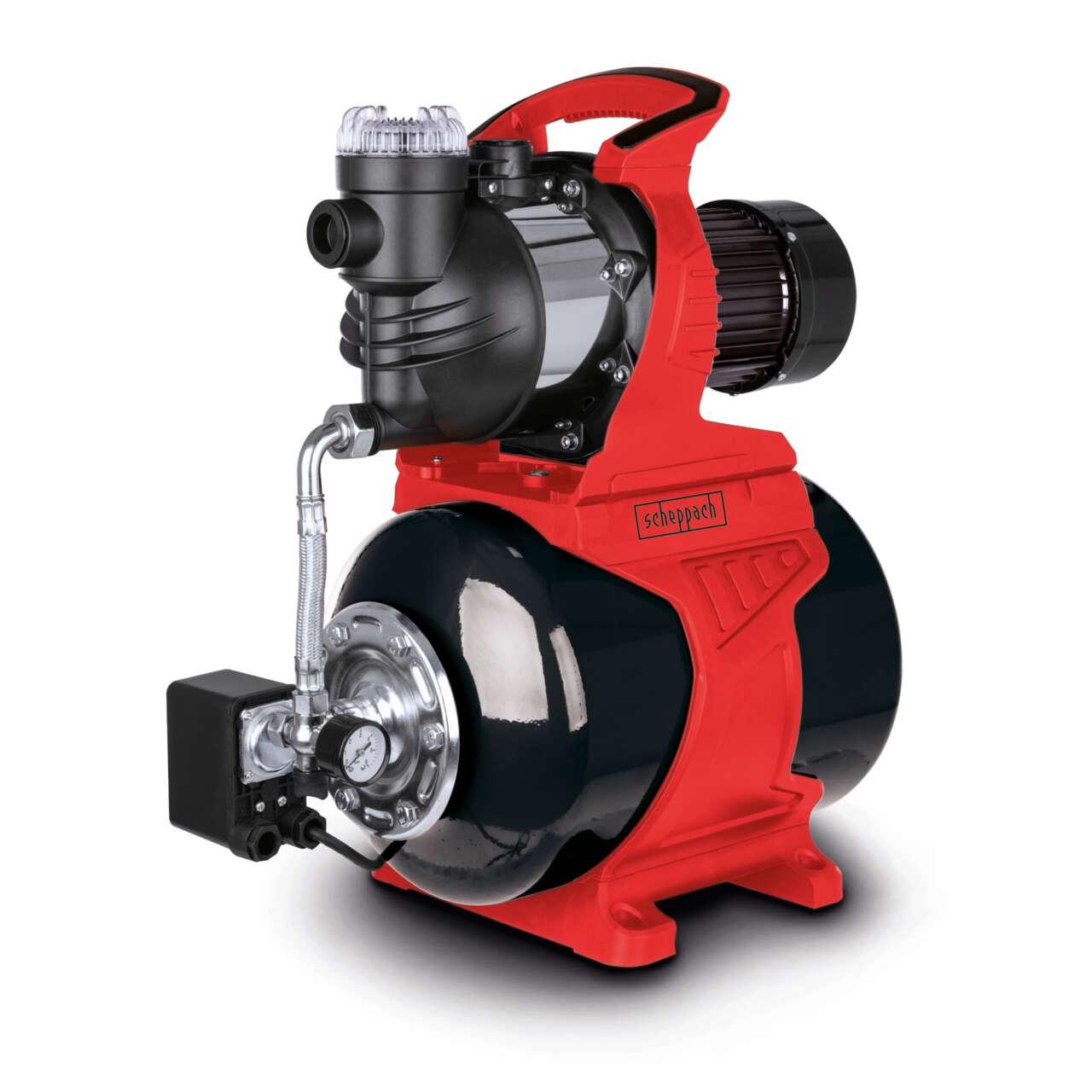 Hauswasserwerk HWW1400 Scheppach - 1300W | 6000L/h | 24L Tank | Förderdruck 4,8 bar | Förderhöhe 48m