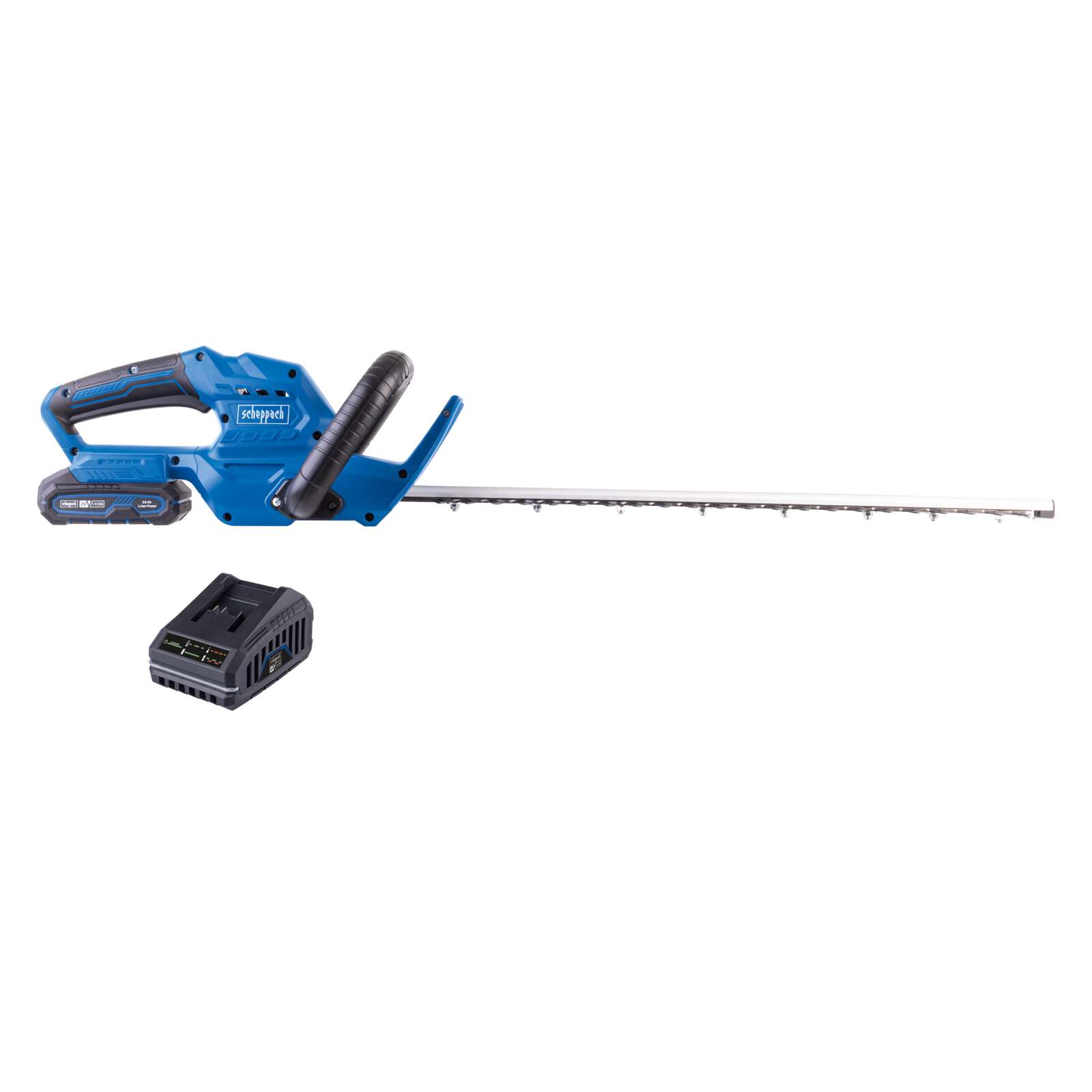 Akku Heckenschere C-HT570-X Scheppach - 20V | 51cm Schnittlänge | 56cm Schwert | 2400 Schnitte/min | inkl. 2Ah Akku & 2,4A Ladegerät