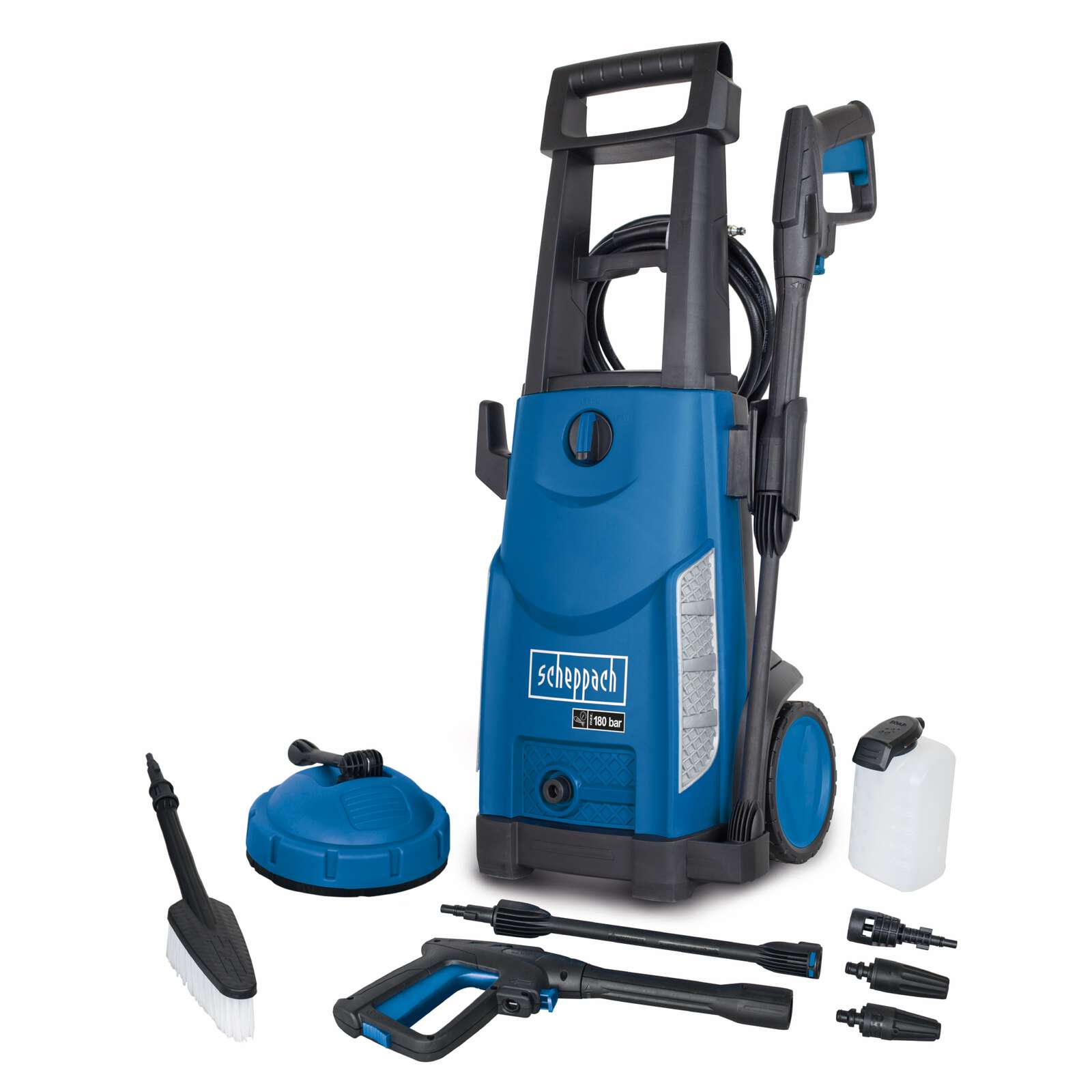 Hochdruckreiniger HCE2400 Scheppach - 5m Schlauch | 180bar | Fördermenge: 480 l/h | 2400W