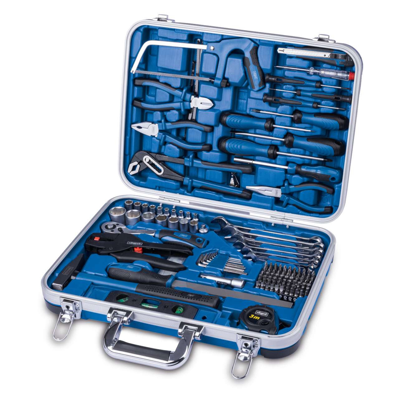 Werkzeugkoffer TB173 Scheppach - Werkzeugkiste bestückt | mit Abisolierzange