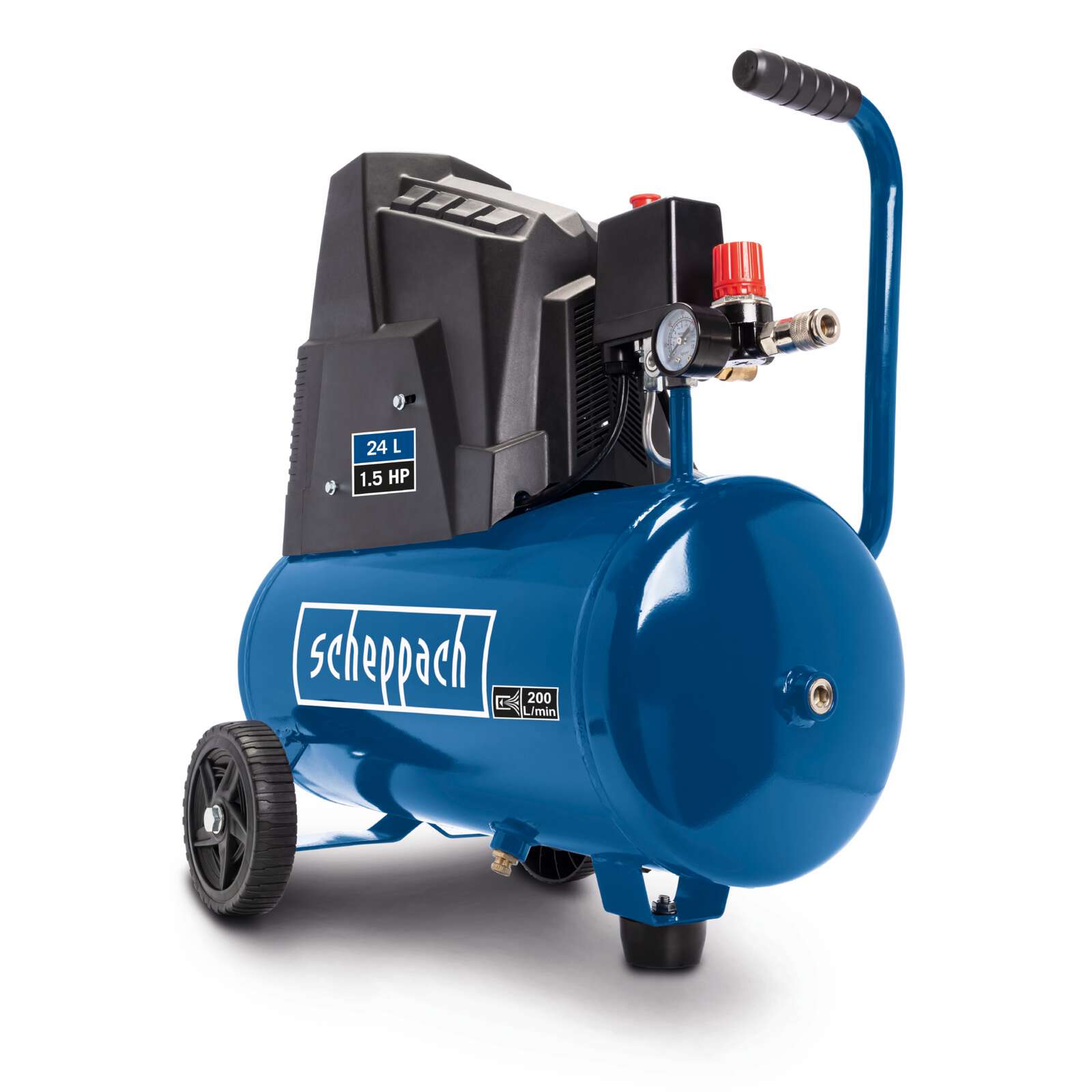 Kompressor HC30ox Scheppach - 8bar | 24L Kessel | 200l/min | 1,5PS | 230V | ölfrei & wartungsarm