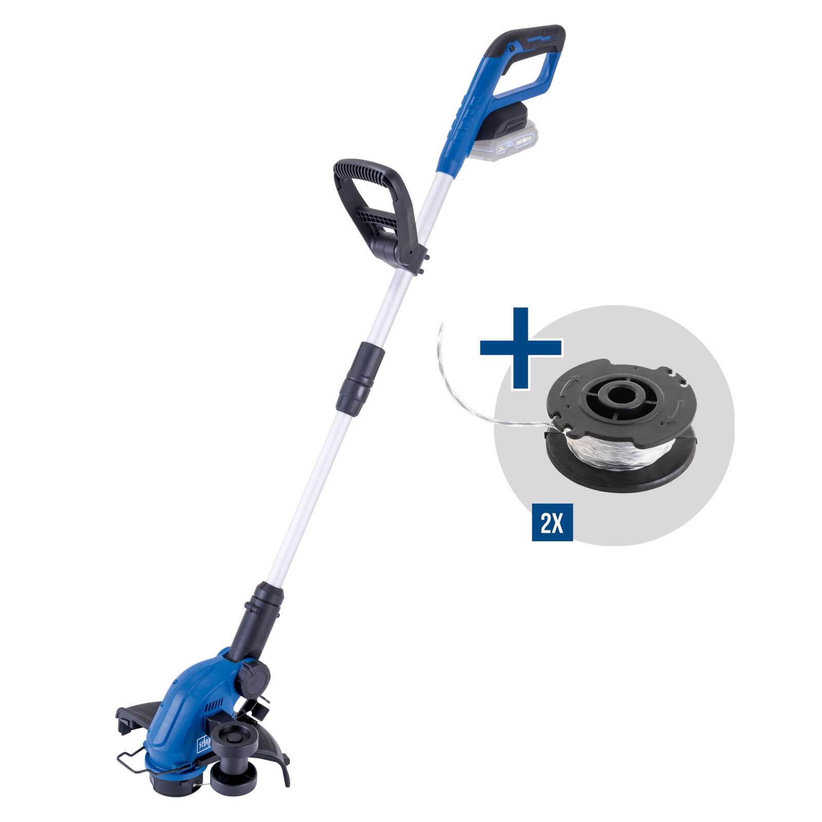 Akku-Rasentrimmer C-LT300-X Scheppach | Schnittbreite 300mm | Fadenlänge 3m | Höhenverstellung 270mm