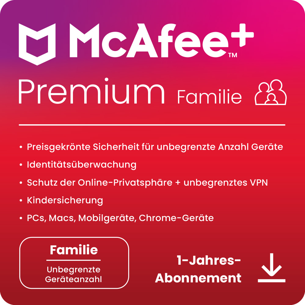 McAfee+ Premium Family Security (6 Users - 1 Year) ESD