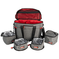 KONG Reisetasche grau-rot, Maße: ca. 38 x 34 x 20 cm