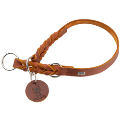 HUNTER Dressur-Halsband Solid Education cognac, Gr. S-M, Breite: ca. 18 mm, Halsumfang: ca. 35 - 40 cm