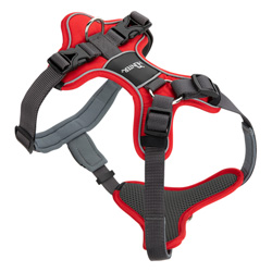 HUNTER Hundegeschirr Divo rot/grau, Gr. XS, Breite: ca. 1,5 cm, Bauchumfang: ca. 34 - 47 cm, Halsumfang: ca. 19 - 32 cm