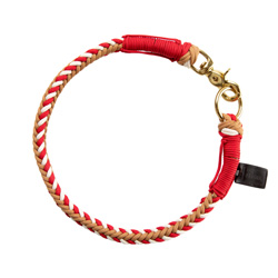 HUNTER Hunde-Halsband Tinnum rot/beige, Gr. L, Breite: ca. 1,4 cm, Länge: ca. 55 cm