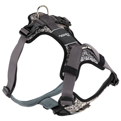 HUNTER Hundegeschirr Divo Reflect schwarz/grau, Gr. L-XL, Breite: ca. 2,5 cm, Bauchumfang: ca. 79 - 107 cm, Halsumfang: ca. 46 - 67 cm