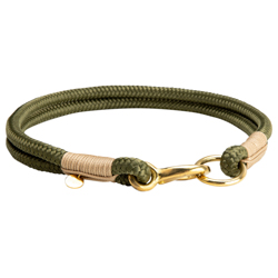 alsa-brand Hundehalsband Bolle oliv-sand, Länge: ca. 50 cm, Durchmesser:  2 x ca. 10 mm
