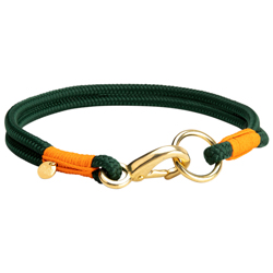 alsa-brand Hundehalsband Bolle tannengrün-orange, Länge: ca. 50 cm, Durchmesser:  2 x ca. 10 mm