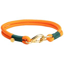 alsa-brand Hundehalsband Bolle orange-tannengrün, Länge: ca. 35 cm, Durchmesser:  2 x ca. 8 mm