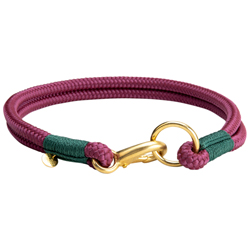 alsa-brand Hundehalsband Bolle aubergine-tannengrün, Länge: ca. 35 cm, Durchmesser: 2 x ca. 8 mm