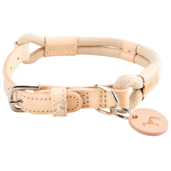 HUNTER Hundehalsband Malia beige/natur, Gr. 65, Länge: ca. 50 - 59 cm