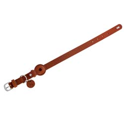 HUNTER Hundehalsband mit Apple AirTag-Halter Viborg cognac, Gr. 50, Länge: ca. 50 cm, Halsweite: ca. 37 – 43 cm