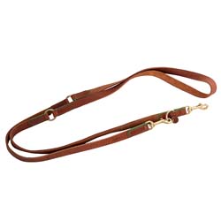 Cloud7® Hundeleine Kings Park cognac/green, Breite: ca. 2 cm, Länge: ca. 220 cm