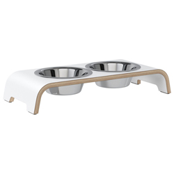 dogBar® Hundebar Beech Wood weiß, Gr. S-Large, Maße: ca. 40 x 17 x 9,5 cm, Durchmesser:  ca. 145 mm