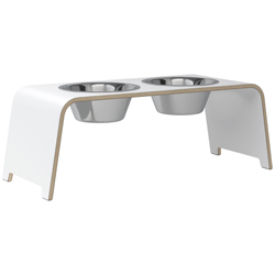 dogBar® Hundebar Beech Wood weiß, Gr. L, Maße: ca. 84 x 34 x 31 cm, Durchmesser:  ca. 267 mm