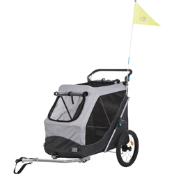 TRIXIE Hunde-Fahrradanhänger Jumper grau, Außenmaße: ca. B: 74 x H: 95 x L: 103/143 cm