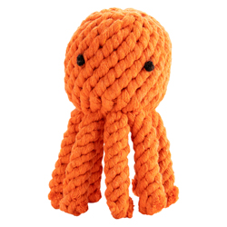 Laboni Hundespielzeug Thaddäus Tintenfisch orange, Länge: ca. 15 cm