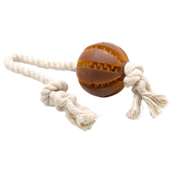 WOLTERS Hundespielzeug Pure Nature Dental Tau-Spielzeug Ball braun, Länge: ca. 40 cm