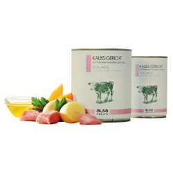 alsa-nature CLASSIC Kalbs-Gericht mit Petersilien-Kartoffel und Kürbis, Anzahl: 800 g, 800 g, Hundefutter nass