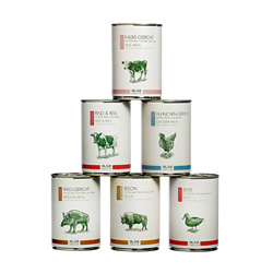 alsa-nature CLASSIC Dosen-Menü-Mix 2, Anzahl: 6 x 400 g, 400 g, Hundefutter nass