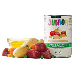 alsa-nature JUNIOR Lamm mit Kartoffel, Erbse & Karotte, Anzahl: 400 g, 400 g, Hundefutter nass