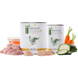 alsa-nature JUBILÄUMS-EDITION Huhn & Pute, Anzahl: 12 x 800 g, 800 g, Hundefutter nass