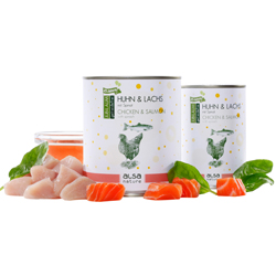 alsa-nature JUBILÄUMS-EDITION Huhn & Lachs, Anzahl: 400 g, 400 g, Hundefutter nass