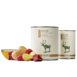 alsa-nature SINGLE Rentier mit Kartoffel, Anzahl: 400 g, 400 g, Hundefutter nass