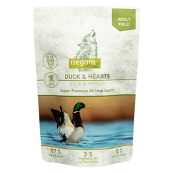 isegrim® Roots FIELD Ente & Herzen, Anzahl: 7 x 410 g, 410 g, Hundefutter